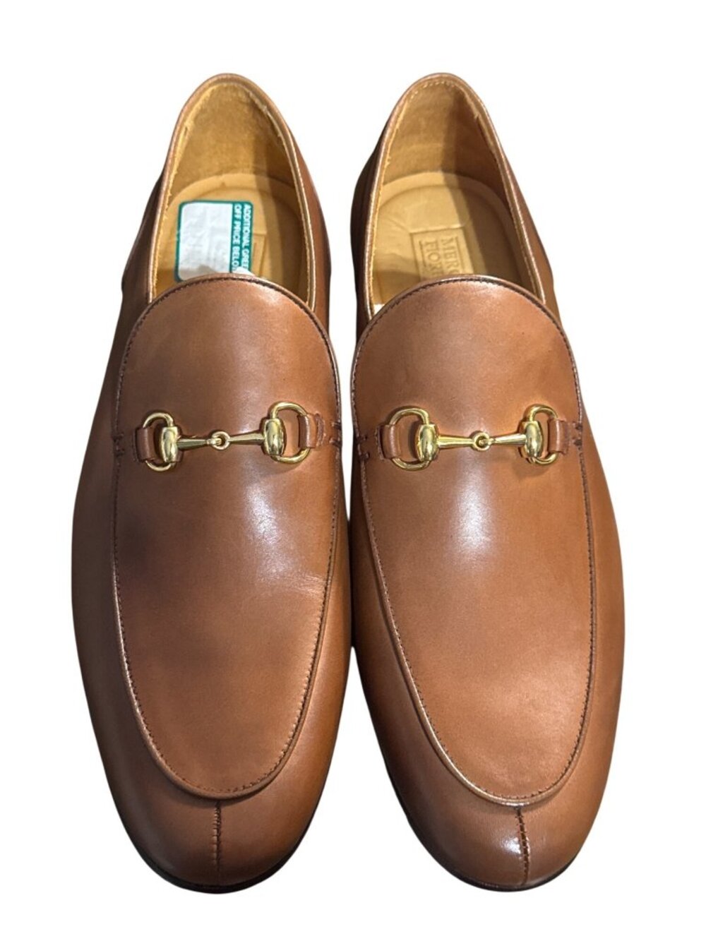 NEW Mercanti Fiorentini tan leather horsebit loafers - size 11.5